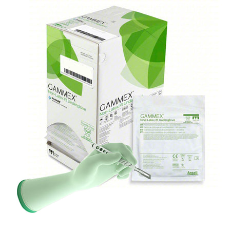 Ansell 20687280 Gammex Non-Latex PI Polyisoprene Surgical Underglove, Size 8, Green