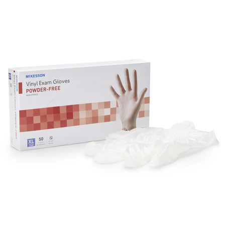 McKesson 14-170 Confiderm Vinyl Exam Glove, Extra Large, Clear