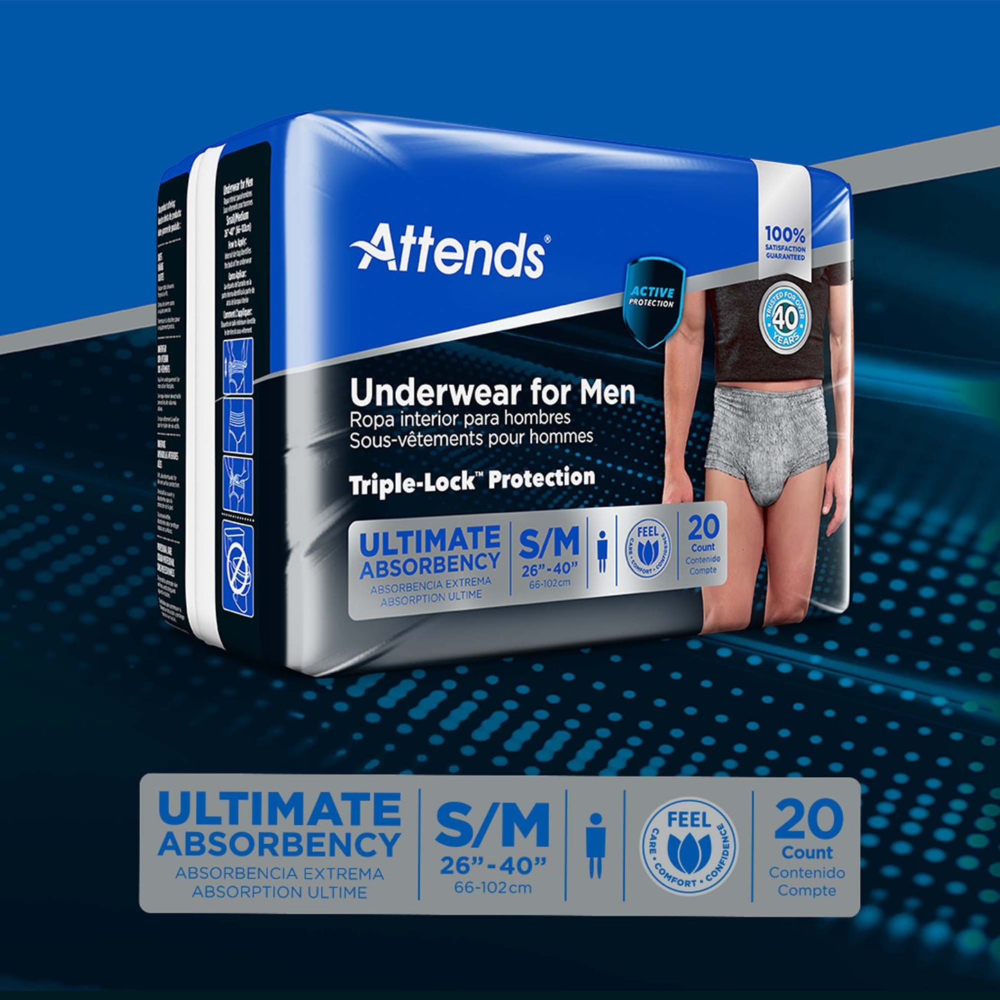 Attends® Discreet Men's Underwear, Level 5, Small / Medium