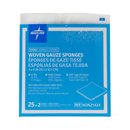 Sterile USP Type VII Gauze Sponge, 4 x 4 Inch, 12-Ply
