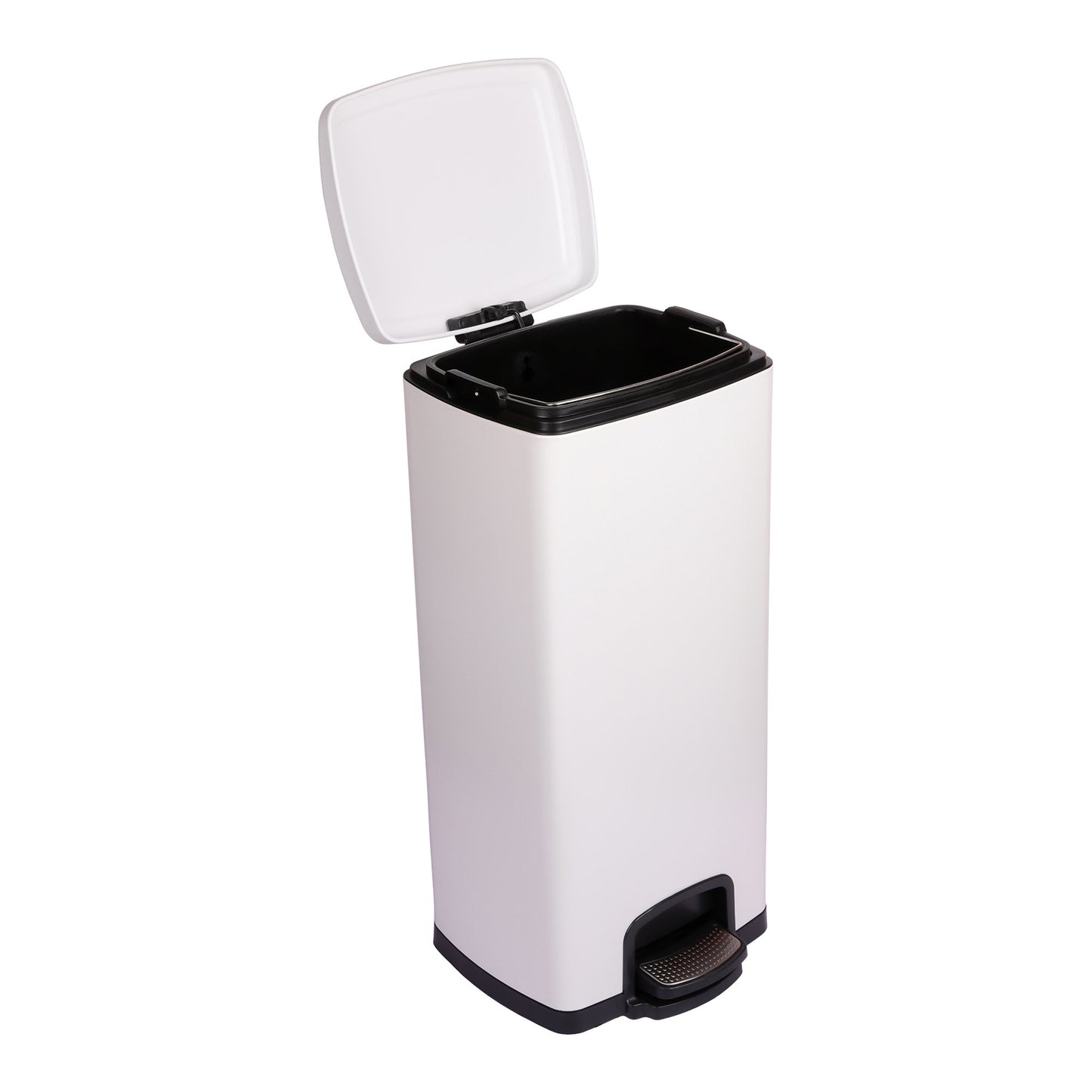 McKesson White Square Step-On Trash Can, 8 gallon