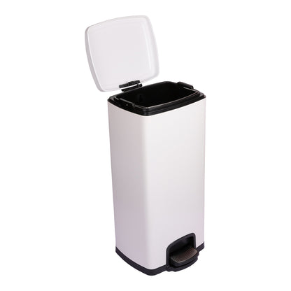 McKesson White Square Step-On Trash Can, 8 gallon