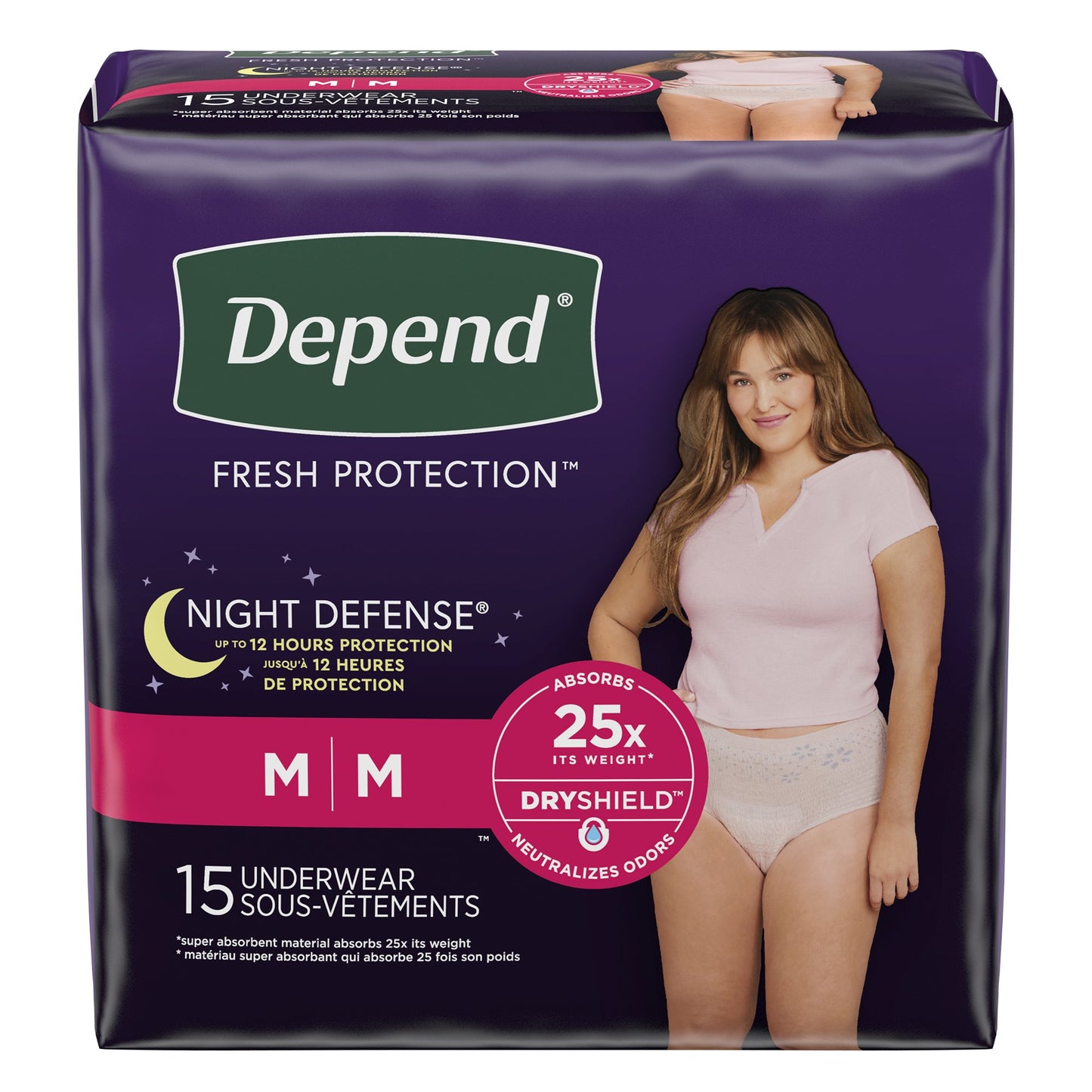 Depend® Night Defense® Women's Absorbent Underwear, Medium