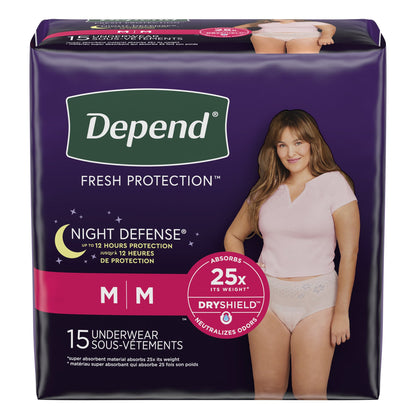 Depend® Night Defense® Women's Absorbent Underwear, Medium