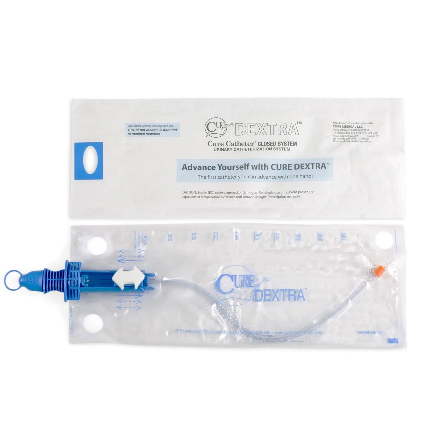 Intermittent Closed System Catheter Cure Dextra® Closed System Unisex / Straight Tip 12 Fr.