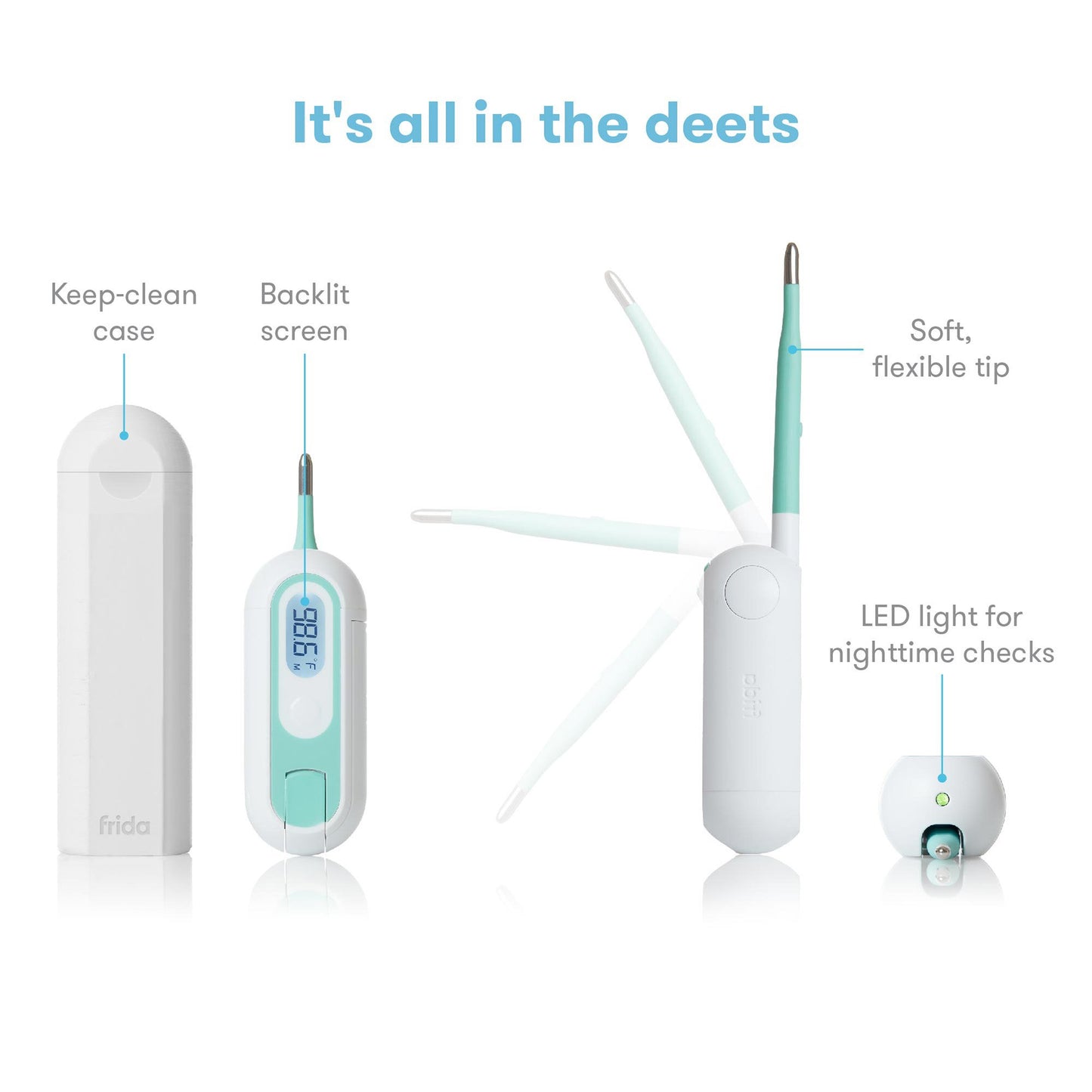 Digital Stick Thermometer Fridabady® Oral / Rectal / Axillary Probe Handheld