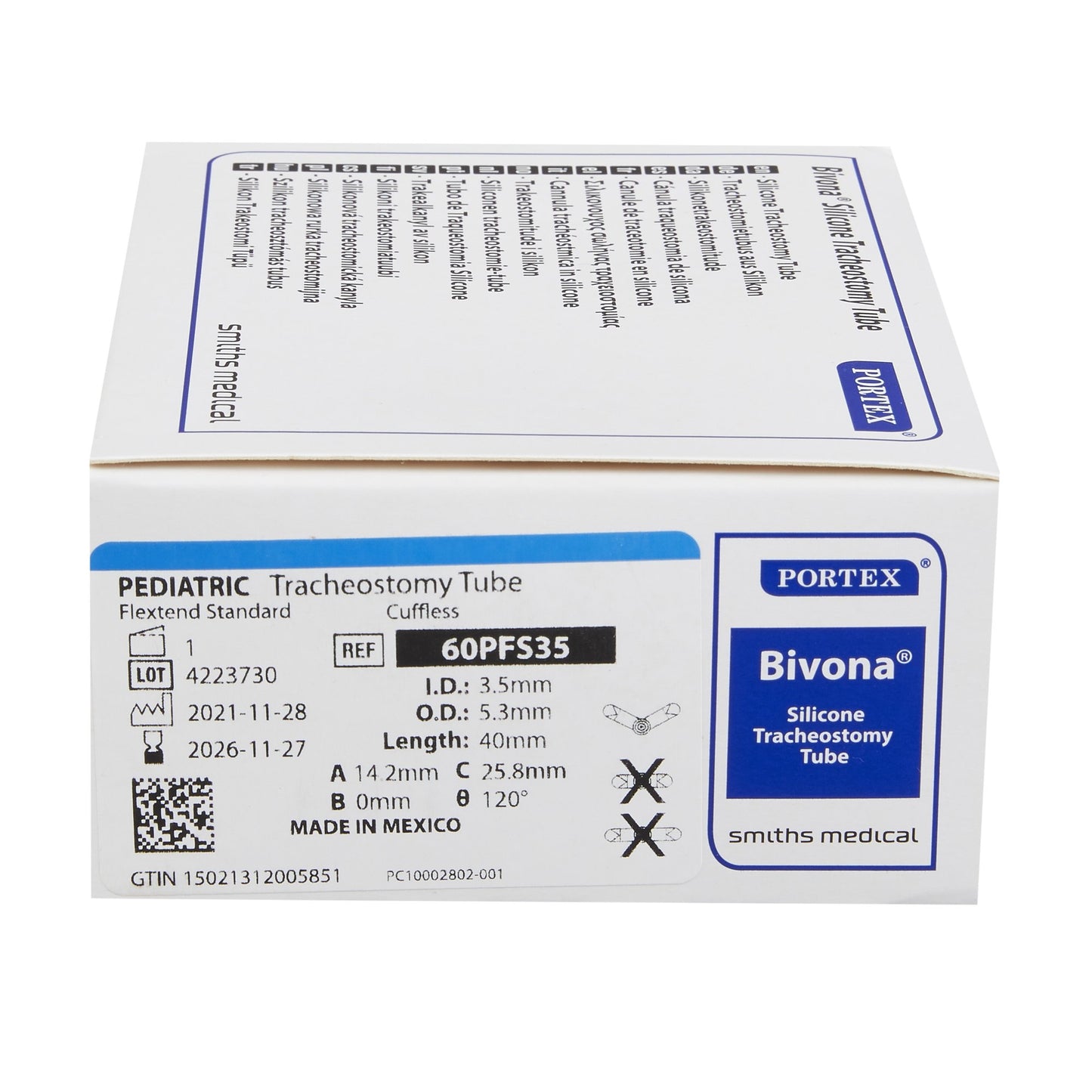Bivona® FlexTend™ Plus Pediatric Tracheostomy Tube, Size 2.5