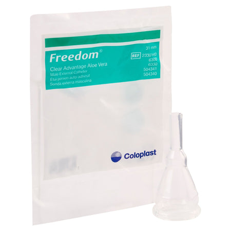Coloplast 6300 Freedom Clear Advantage Male External Catheter, Self-Adhesive Strip