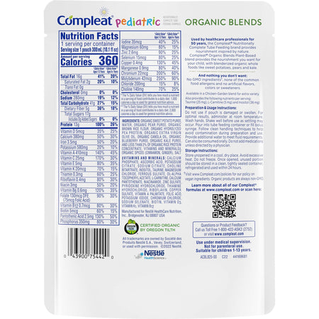 Nestle Healthcare Nutrition 00043900117218 Compleat Pediatric Organic Blends Oral Supplement