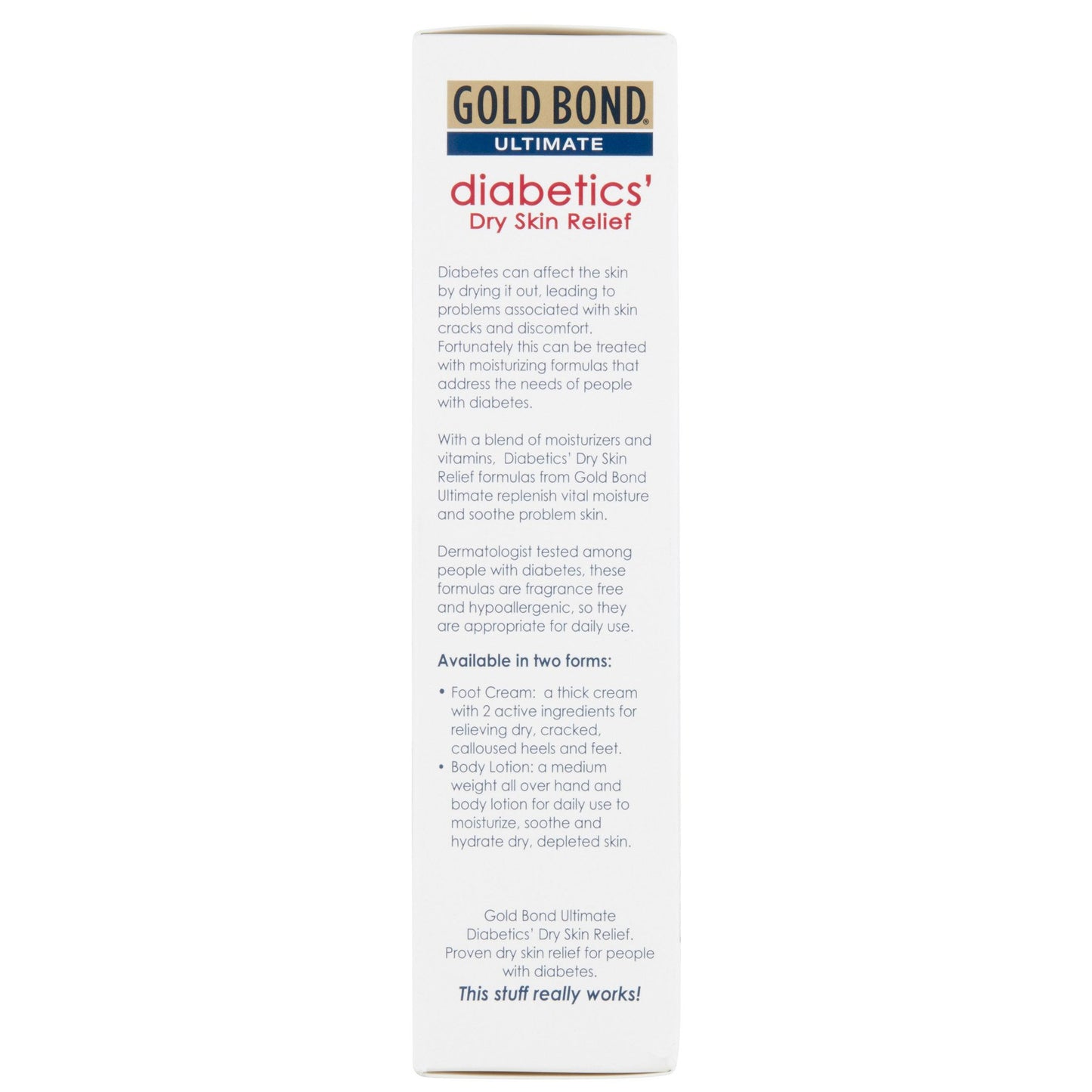 Foot Moisturizer Gold Bond® Ultimate Diabetics' 3.4 oz. Tube Unscented Cream