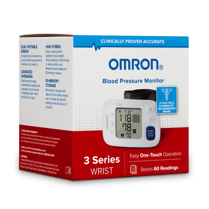 Omron® 3 Digital Blood Pressure Wrist Unit, Automatic Inflation, Large Cuff