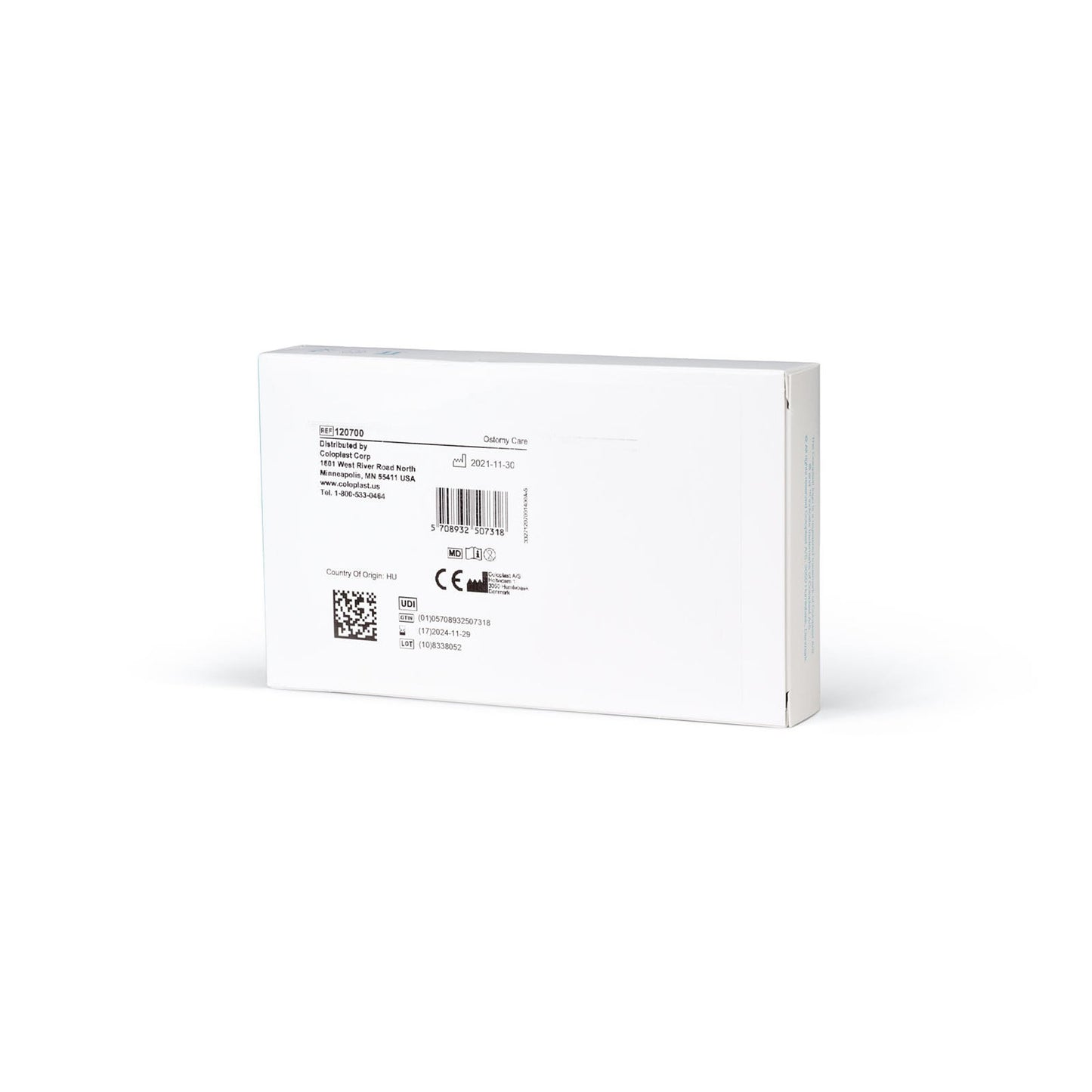 Box of Coloplast 120700 Brava elastic barrier strips showing UPC and expiration date at Lexicon Supply