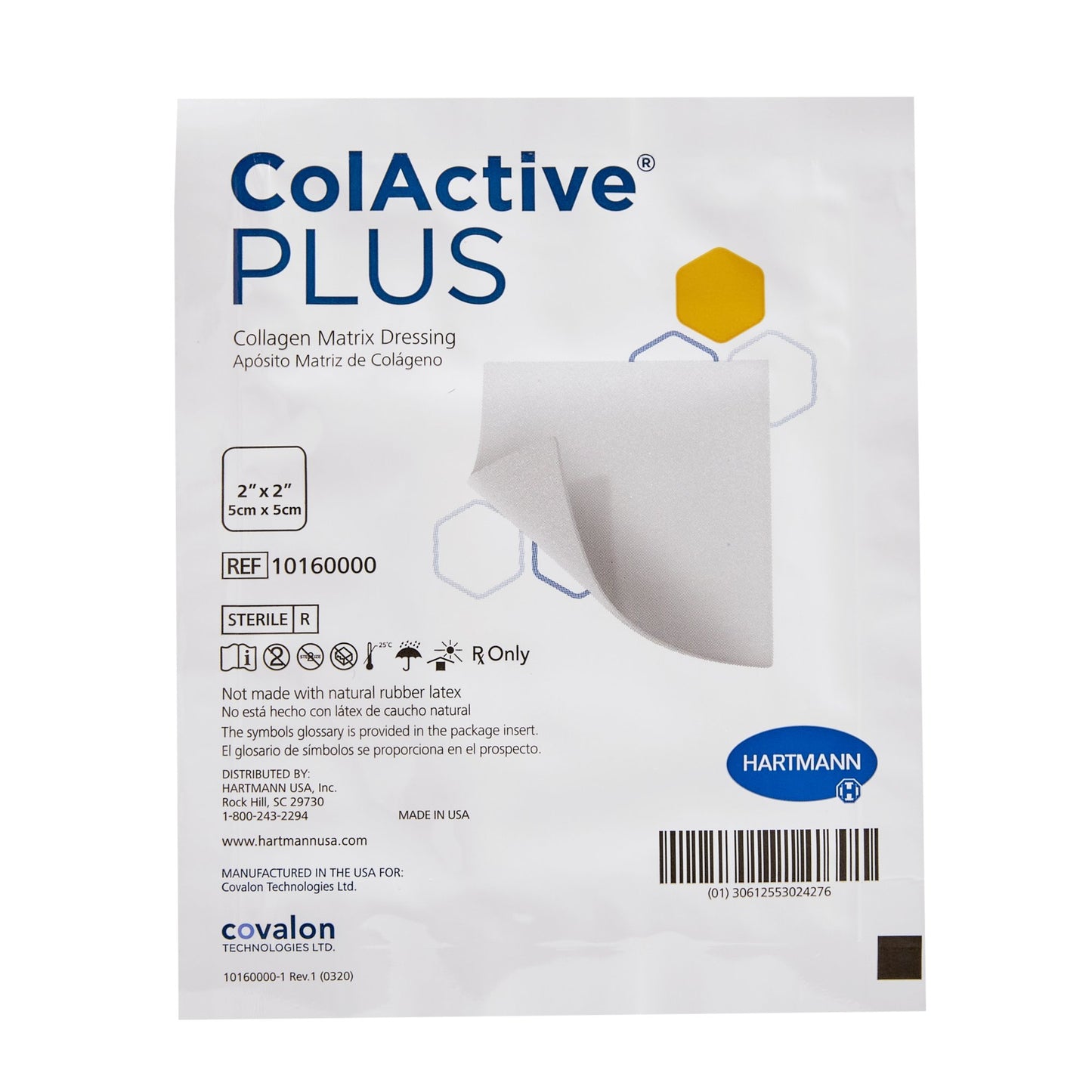 Hartmann ColActive® Plus 10160000 Collagen Dressing, 2 x 2 Inch