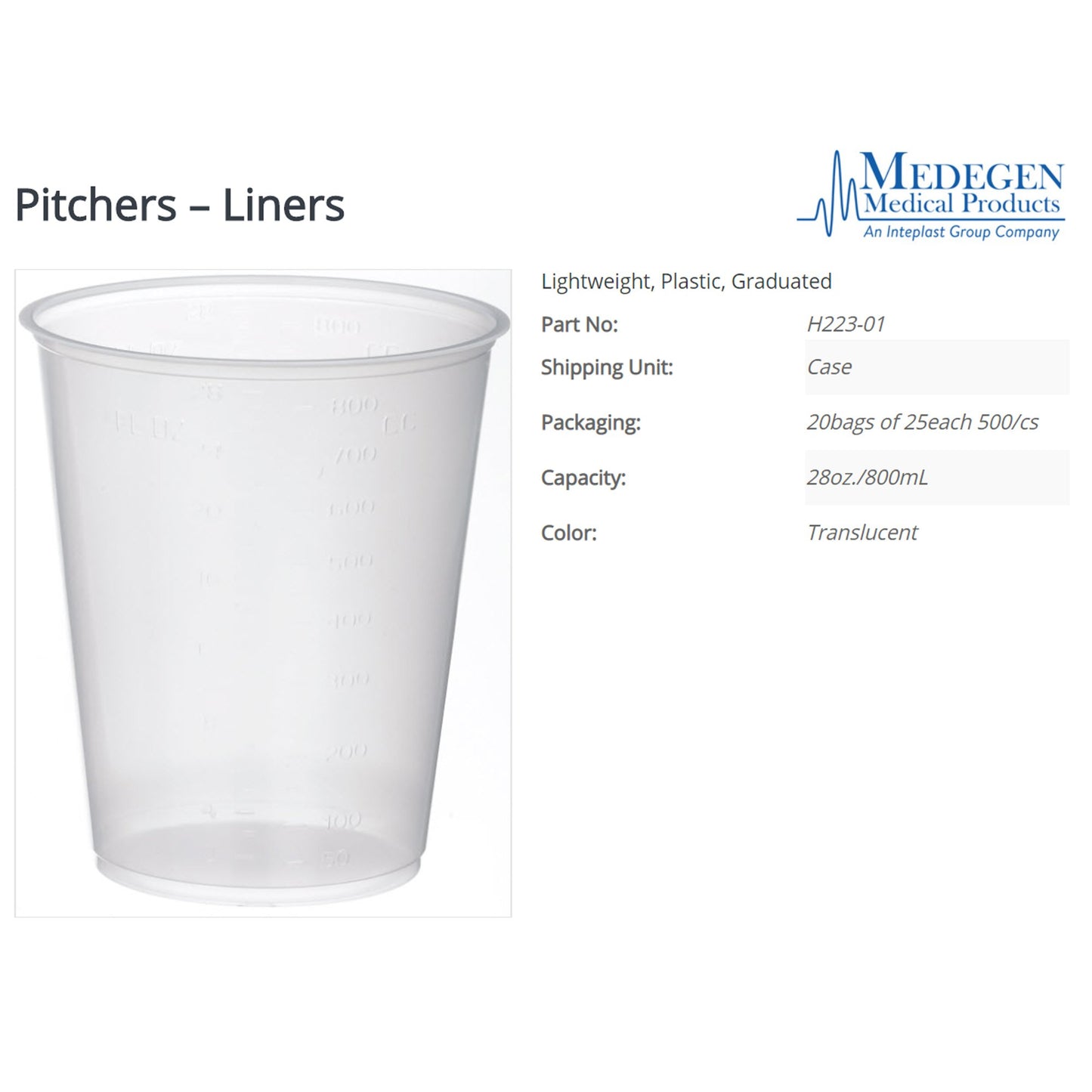 Medegen Pitcher Liner