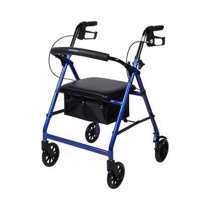 McKesson Folding Aluminum Four-Wheel Rollator, Blue