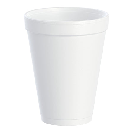 Dart Drinking Cup, White, Styrofoam, Disposable, 12 oz