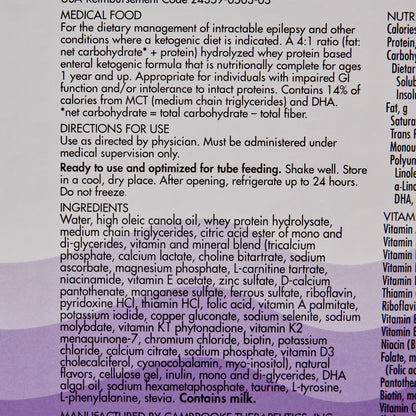 KetoVie™ Peptide 4:1 Ketogenic Medical Food, 8.5-ounce carton