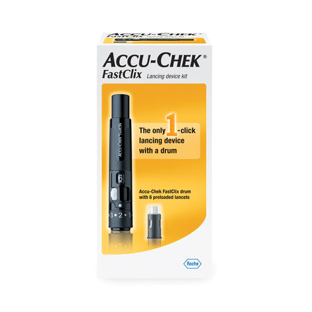 Roche Diabetes Care 5864666160 Accu-Chek FastClix Lancet, 11 Depth Settings Preloaded Safety Drum