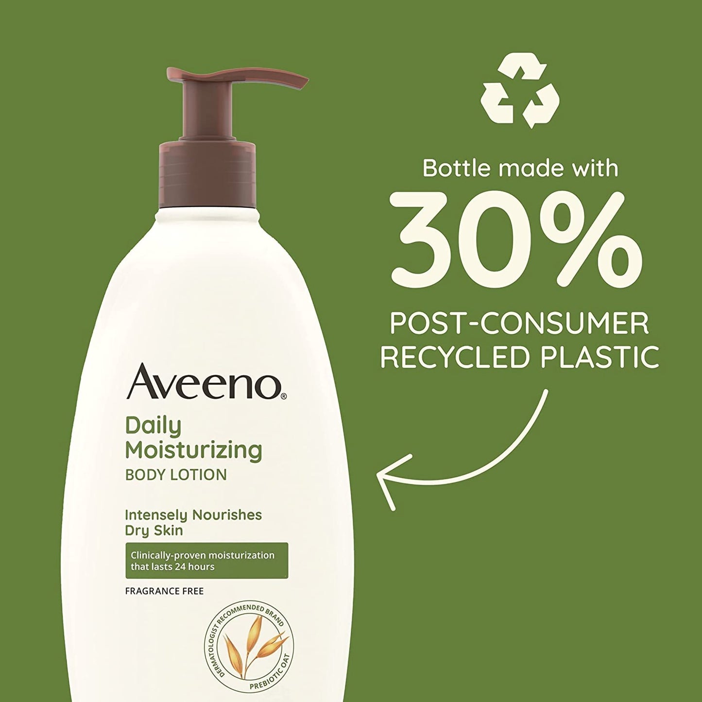 Hand and Body Moisturizer Aveeno® Daily Moisturizing 18 oz. Pump Bottle Unscented Lotion