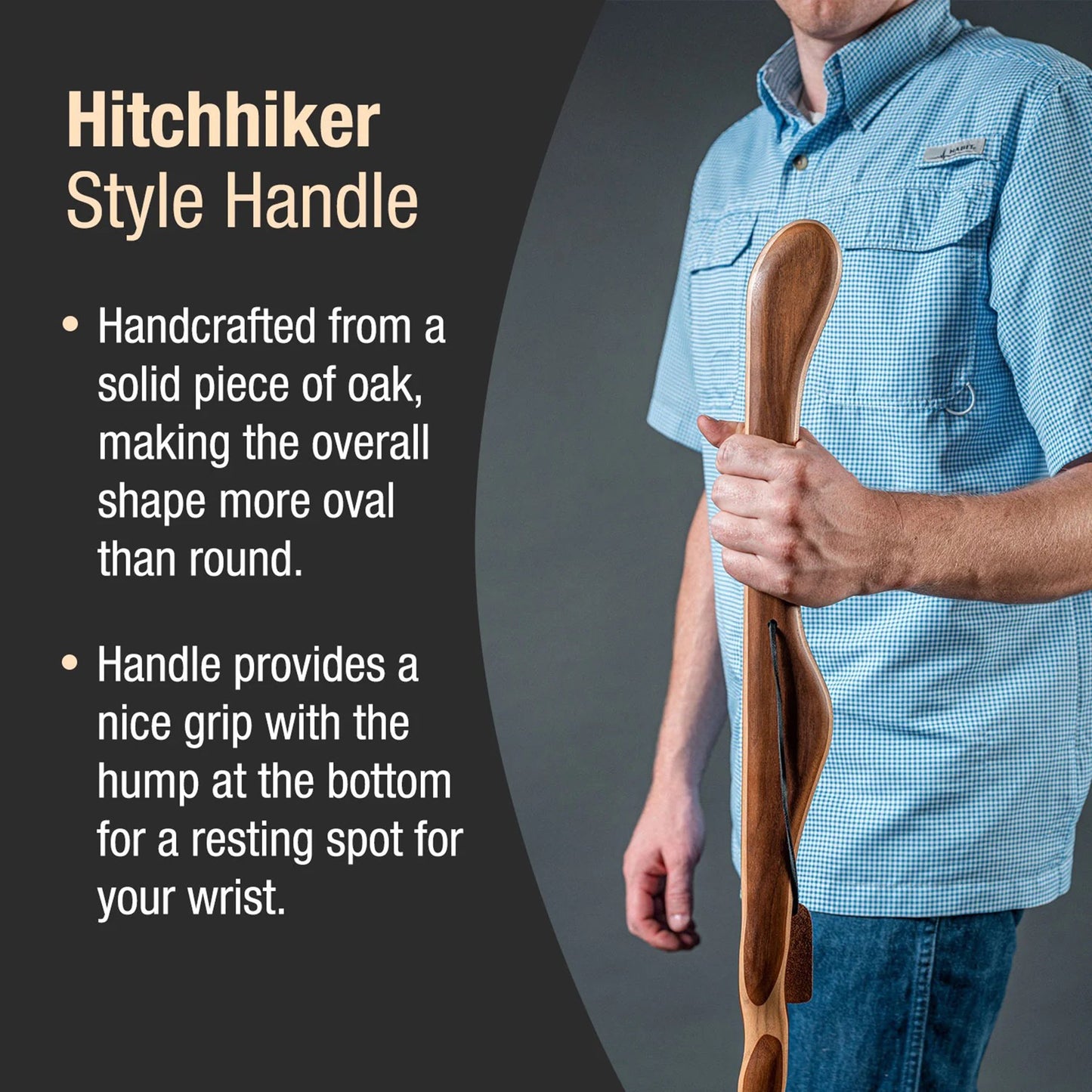 Brazos™ Twisted Oak Hitchhiker Handcrafted Walking Stick, 48-Inch, Red
