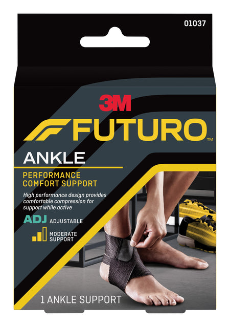 3M 971881 Futuro Ankle Brace, Low Profile, Black, One Size Fits Most