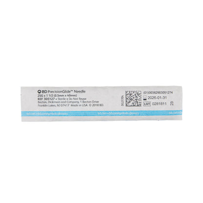 BD 305127 PrecisionGlide™ Hypodermic Needle, 25 Gauge, 1.5 Inch Length
