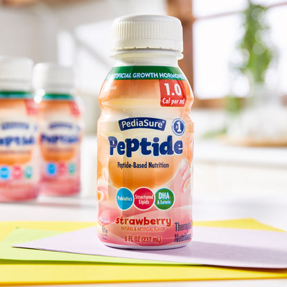 PediaSure® Peptide 1.0 Cal Peptide-Based Nutrition, Strawberry, 8-ounce bottle