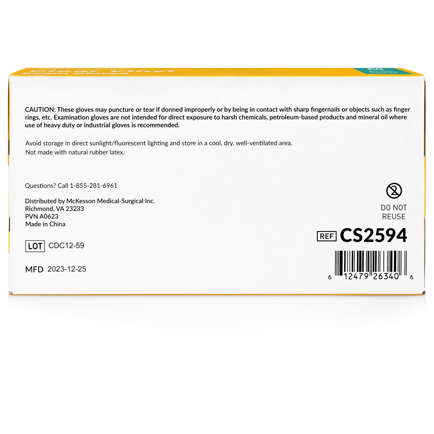 CareStock™ Vinyl Exam Glove, Medium, Ivory