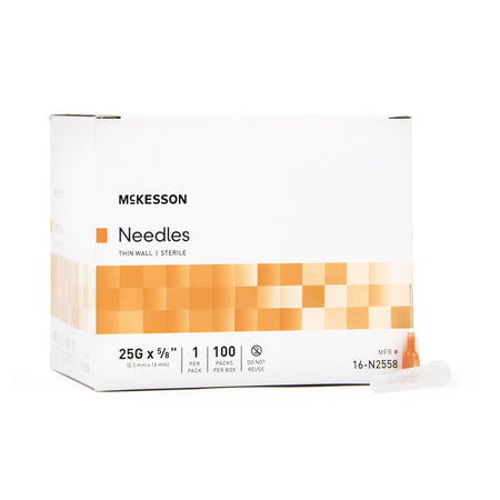 McKesson 16-N2558 Hypodermic Needle, 25 Gauge, 5/8 Inch