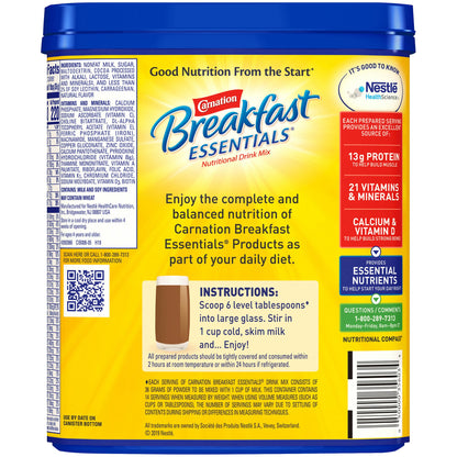 Carnation Breakfast Essentials® Rich Milk Chocolate Nutritional Drink, 17.7 oz.
