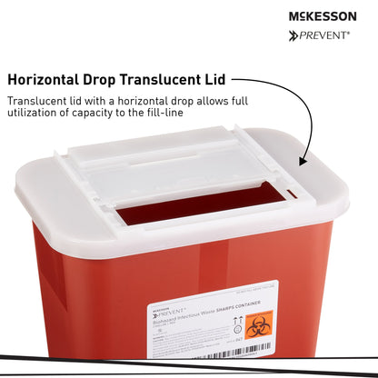 McKesson Prevent Sharps Container, 2 Gallon, 10-1/4 x 7 x 10-1/2 Inch by McKesson Brand product image - view 3