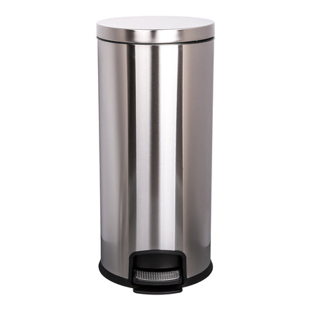 McKesson 16-45269 Trash Can 32 Quart / 8 gal. Silver Metal Round
