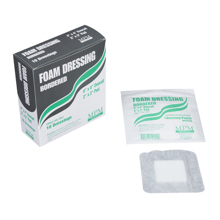 MPM Medical MP00500 MPM Foam Dressing, 4 x 4 Inch, Up to 4 Inch Length, White