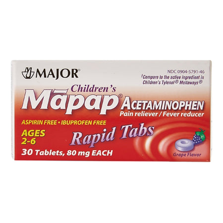 Major Pharmaceuticals 904579146 Mapap Acetaminophen Grape Flavor Children's Pain Relief