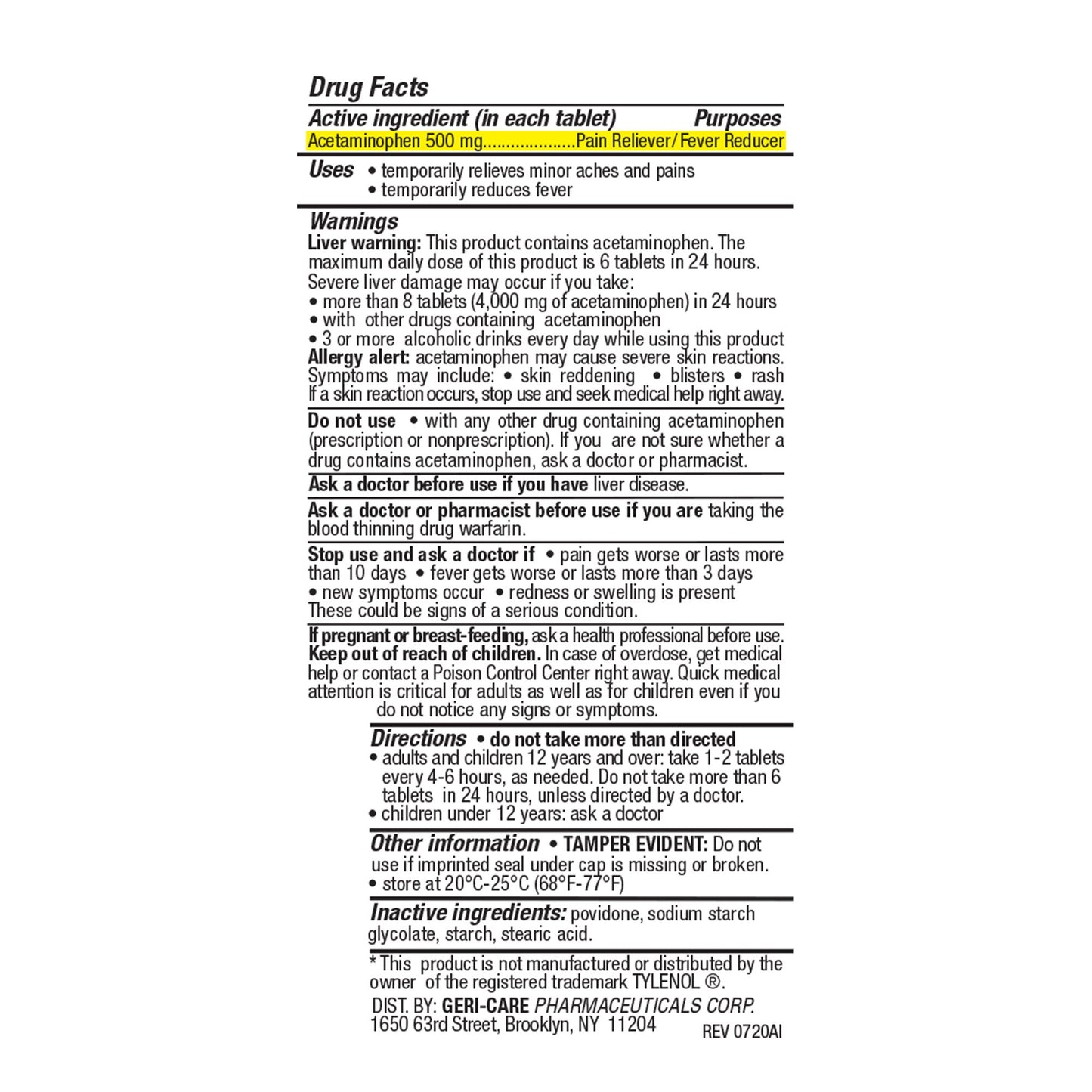 Health*Star Extra Strength Acetaminophen Tablets