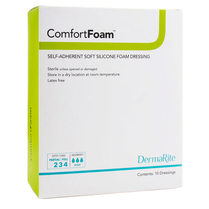 ComfortFoam™ Silicone Adhesive without Border Silicone Foam Dressing, 4 x 5 Inch