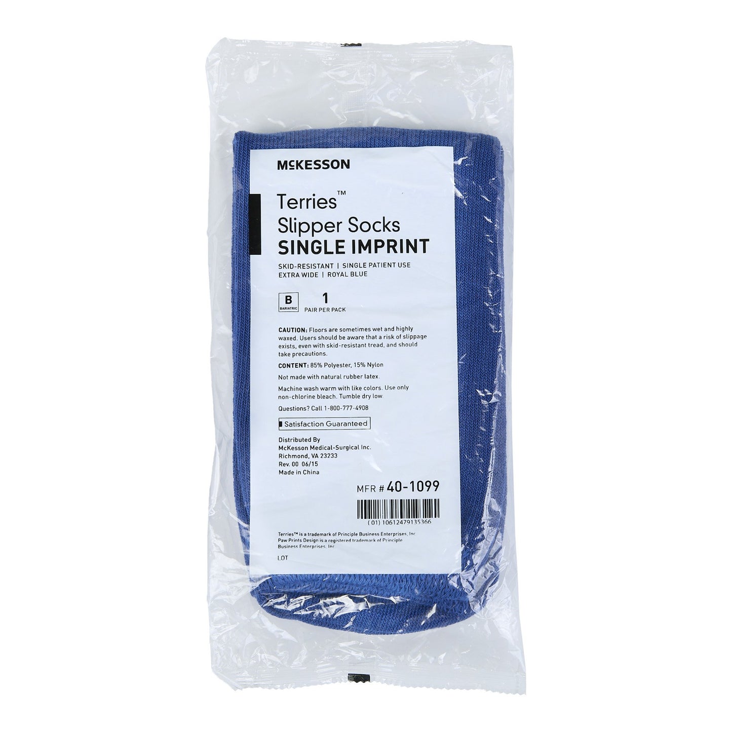 McKesson Terries™ Slipper Socks, Bariatric / X-Wide