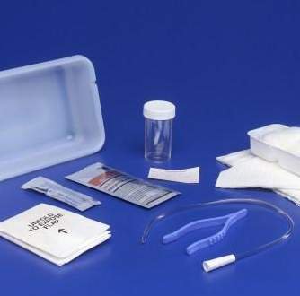 Cardinal 3217 Curity Intermittent Catheter Tray, Red Rubber, Open