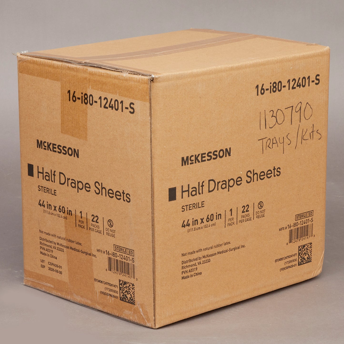 McKesson Sterile Half Drape Sheet, 60 x 44 Inch