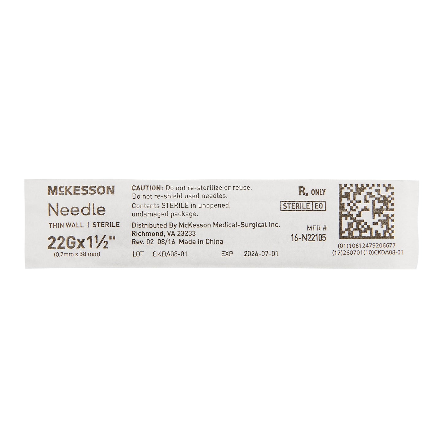 McKesson Hypodermic Needle, 22 Gauge, 1½ Inch