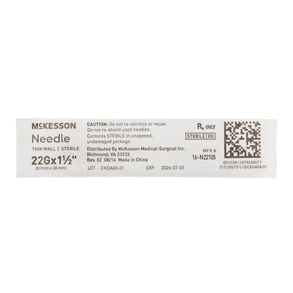 McKesson Hypodermic Needle, 22 Gauge, 1½ Inch