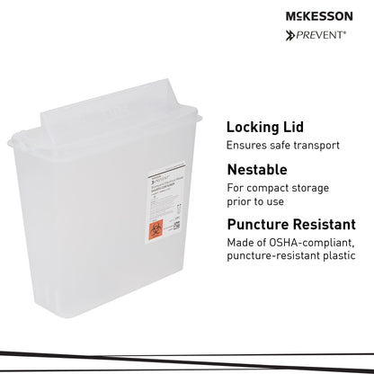 McKesson Prevent® Sharps Container, 1-1/4 Gallon, 10-3/4 x 10-1/2 x 4-3/4 Inch