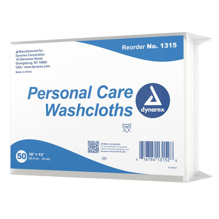 Dynarex 1315 Disposable Washcloth, 10 x 13 Inch