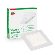 Super Absorbent Dressing Vliwasorb® Border Polyacrylate Adhesive 5 X 5 Inch Square