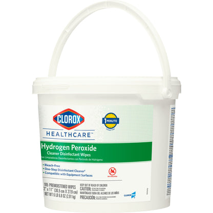 Clorox Healthcare® Hydrogen Peroxide Cleaner Disinfectant Wipes, Bucket, 185 ct.