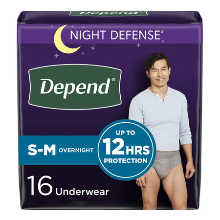 Kimberly-Clark 55156 Depend Night Defense Absorbent Underwear for Men, Small/Medium