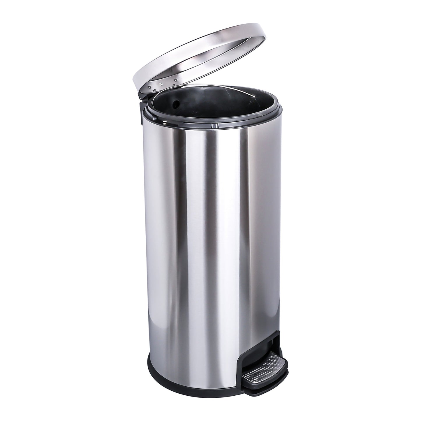 Trash Can McKesson 32 Quart / 8 gal. Silver Metal Round