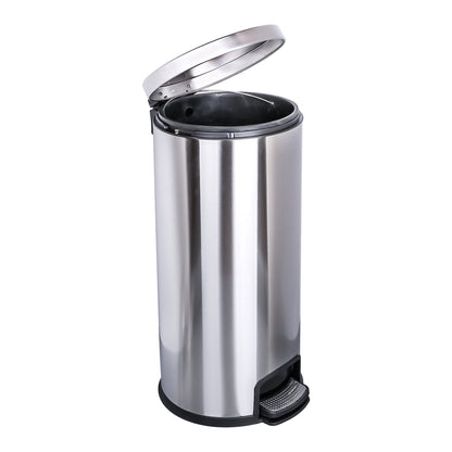 Trash Can McKesson 32 Quart / 8 gal. Silver Metal Round