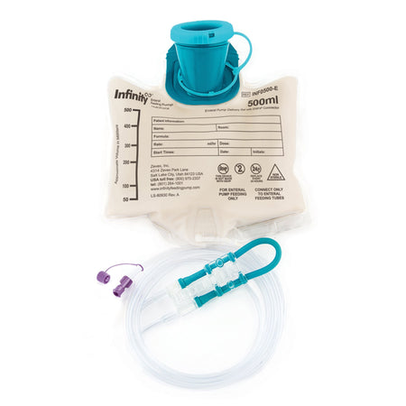 Enteral Feeding Pump Bag Set with ENFit Connector Infinity 500 mL Silicone NonSterile by Zevex product image