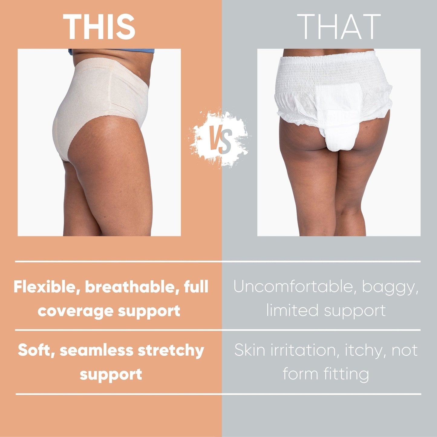 Nexwear Women's Pull-On Absorbent Underwear, Extra Large, Tan